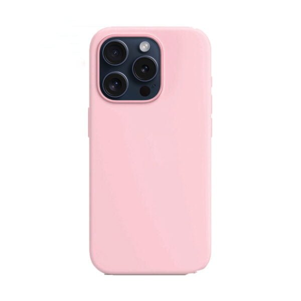 Apple Logo Silicon Case For Iphone 15 Pro Max – Pink – CellFashion USA