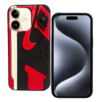 3D.Shoe Phone Case For Apple iPhone 14/15 – White-Black-Red - Image 2
