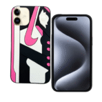 3D.Shoe Phone Case For Apple iPhone 14/15 – White-Black-Pink - Image 2