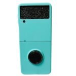 Solid Teal Blue Ring Case for -Samsung Z Flip 4