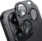 Camera Lens Protector For iPhone 12 Pro Max- Metal Black
