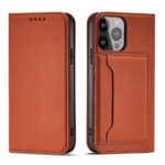 Strike Magnetic Wallet For iPhone 13 Pro Max - Brown