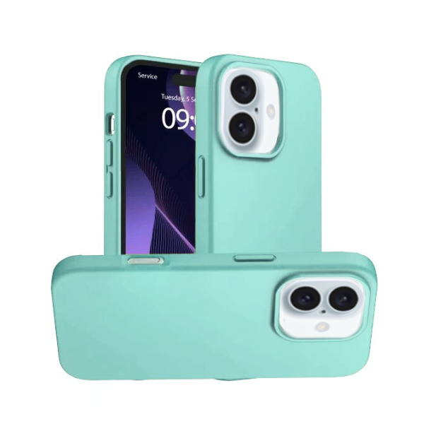 Silicon.Apple Logo Case For Iphone 16 Plus-Teal