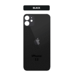 iPhone 12 Back Glass (Bigger Camera Hole) – Black - Image 2