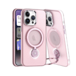 360 Rotating Magnetic Case For iPhone 15 Pro Max - Pink