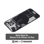 Back Glass with Wireless (NFC) and MagSafe Magnet for iPhone 15(BLACK) - Image 4
