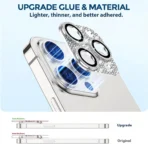 Camera Lens Protector For iPhone 12 Pro - Glitter Silver