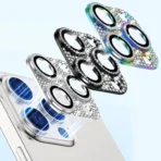 Camera Lens Protector For iPhone 12 Pro - Glitter Silver - Image 2