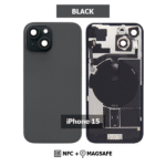 Back Glass with Wireless (NFC) and MagSafe Magnet for iPhone 15(BLACK)