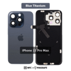 Back Glass with Wireless (NFC) and MagSafe Magnet for iPhone 15 Pro Max(BLUE) - Image 2