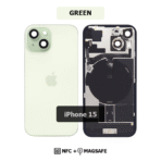 Back Glass with Wireless (NFC) and MagSafe Magnet for iPhone 15-Green - Image 2
