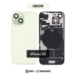 Back Glass with Wireless (NFC) and MagSafe Magnet for iPhone 15-Green