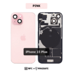 Back Glass with Wireless (NFC) and MagSafe Magnet for iPhone 15 Plus(PINK) - Image 2