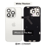 Back Glass with Wireless (NFC) and MagSafe Magnet for iPhone 15 Pro Max(WHITE) - Image 2