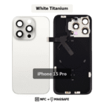 Back Glass with Wireless (NFC) and MagSafe Magnet for iPhone 15 Pro(WHITE)