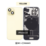 Back Glass with Wireless (NFC) and MagSafe Magnet for iPhone 15-YELLOW