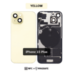 Back Glass with Wireless (NFC) and MagSafe Magnet for iPhone 15 Plus-YELLOW