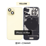 Back Glass with Wireless (NFC) and MagSafe Magnet for iPhone 15 Plus-YELLOW