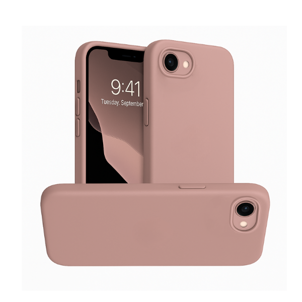 Silicon.Apple Logo Case For iPhone 16 E – Pink