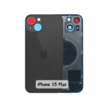 Back Glass with Wireless MagSafe Magnet for iPhone 15 Plus- Premium (Black) - Image 2