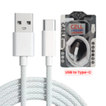 USB A-Type C Cell Fashion USA Super-Fast Charging Data Cable (Fiber 10ft)