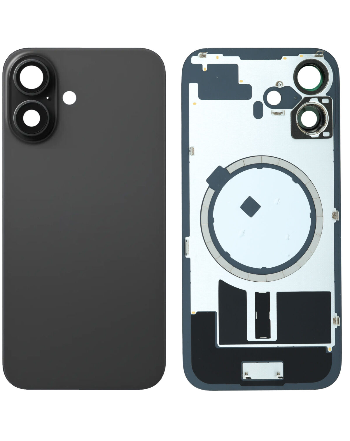 Back Glass with Wireless MagSafe Magnet for iPhone 16(BLACK)(premium) - Image 1