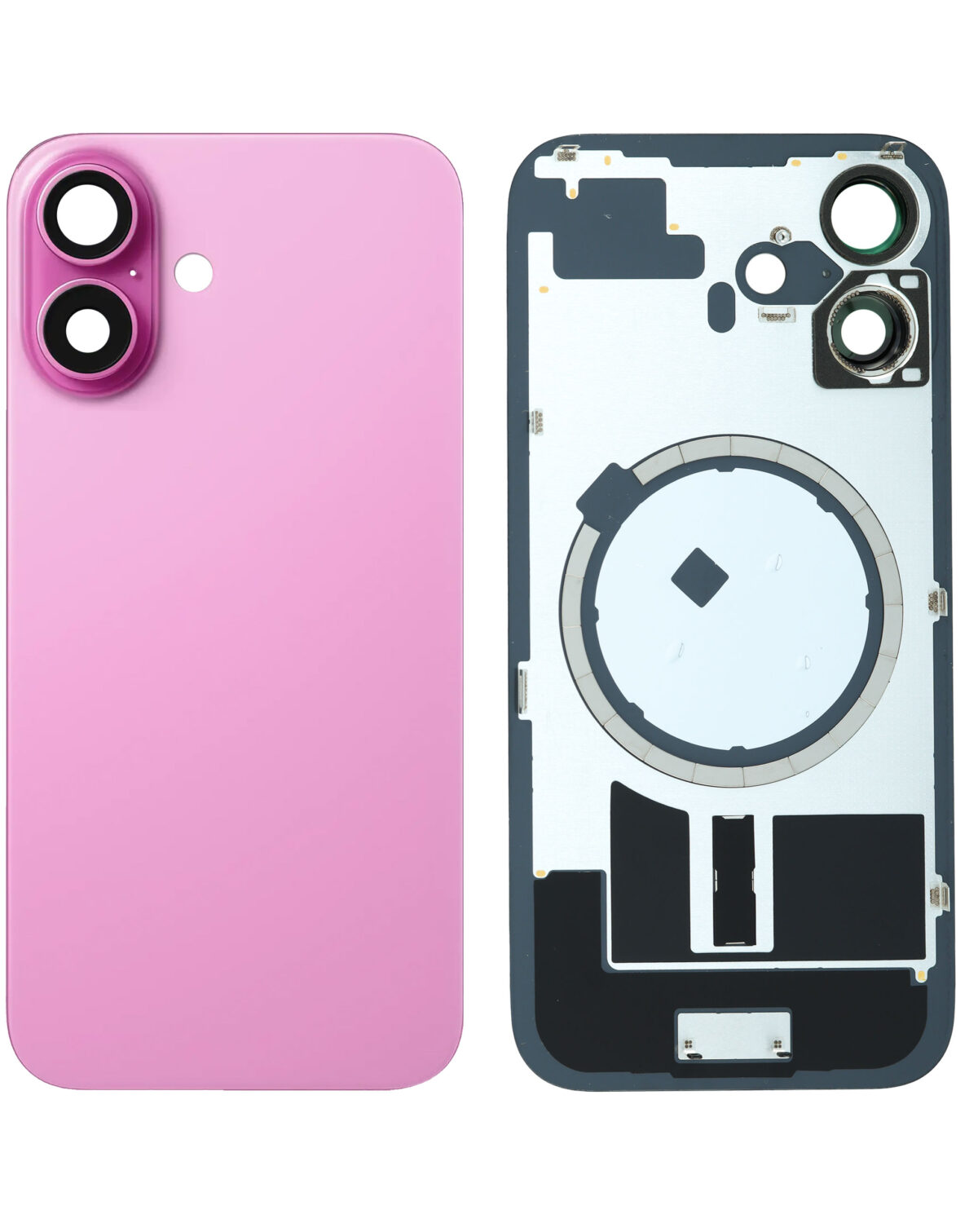 Back Glass with Wireless MagSafe Magnet for iPhone 16(pink)(premium) - Image 1