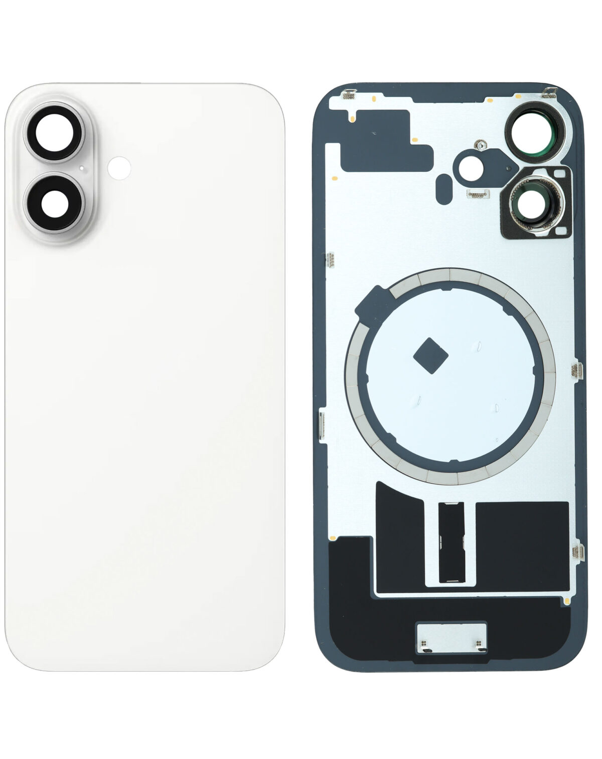 Back Glass with Wireless MagSafe Magnet for iPhone 16(White)(premium) - Image 1