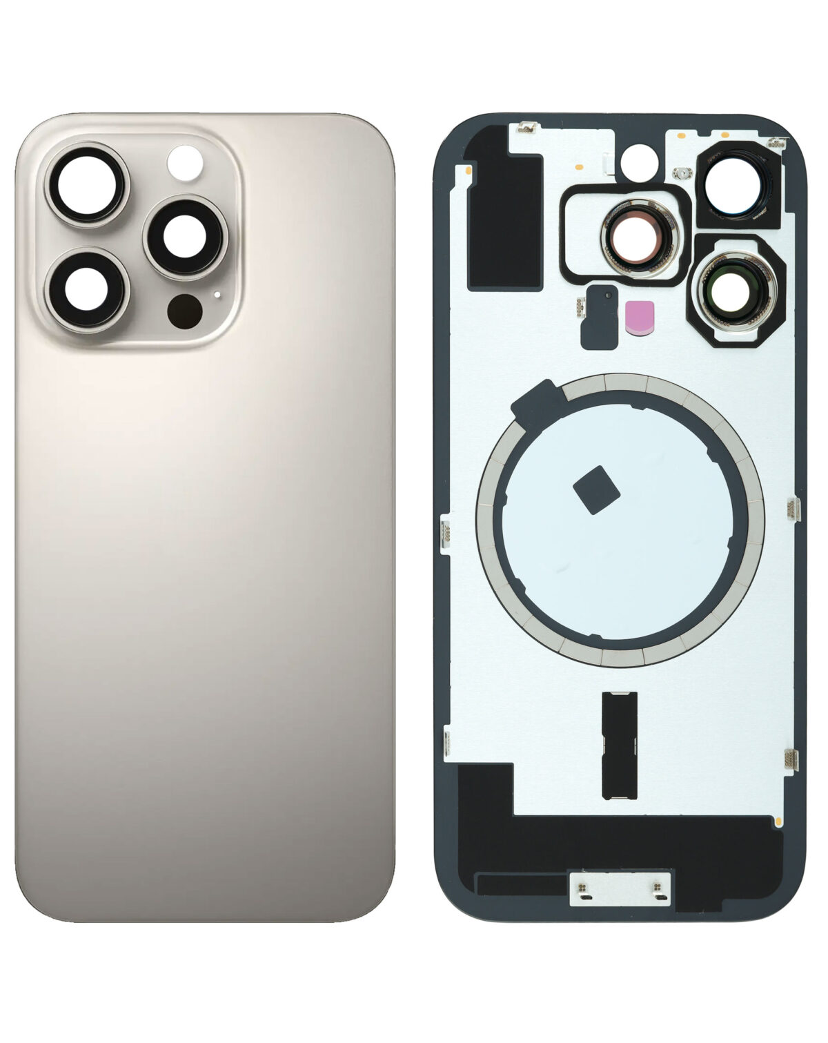 Back Glass with Wireless MagSafe Magnet for iPhone 16pro(Natural titanium)premium - Image 1