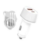 Car Charger with USB-A/USB C,Lighting Cable 3in1 (38W)