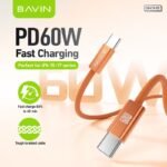Bavin Type C to Type C Fast Charging Data Cable (3ft-60W-Intelligent Protection)
