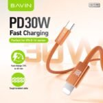 Bavin Type C to Lighting Fast Charging Data Cable (3ft-30W-Intelligent Protection)