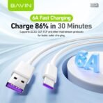 Bavin USB  to Type C Fast Charging Data Cable (3ft-6A)