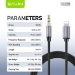 Bavin Aux to Lighting cable interface device-1M(3.5mm-IOS) - Image 3
