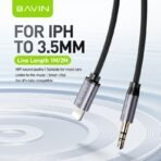 Bavin Aux to Lighting cable interface device-1M(3.5mm-IOS) - Image 4