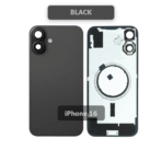 Back Glass with Wireless MagSafe Magnet for iPhone 16(BLACK)(premium)