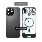 Back Glass with Wireless MagSafe Magnet for iPhone 16promax(BLACK Titanium)premium