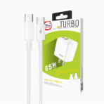 Turbo Combo charger 65w dual port with cable Type C to C - Image 3