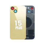 Back Glass with Wireless MagSafe Magnet for iPhone 15 Plus Premium (Yellow)