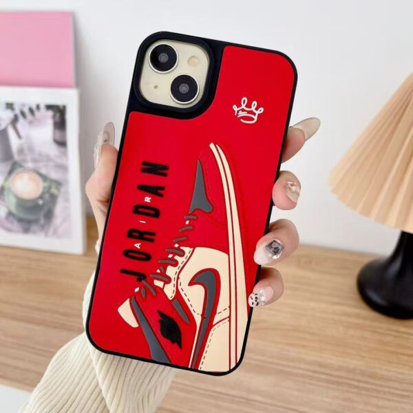 3D Air JD Shoe Case for iPhone 16 E - Red