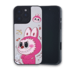 3D. Labubo with Magsafe For iPhone 16 -Mirror/Red Pink