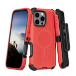 Defender Magnetic Megsafe With Belt Clip for iPhone13,14,15 & 16E – Red