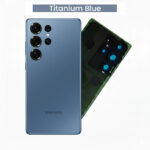 Back Glass with Camera Lens and Adhesive for Samsung Galaxy S24 Ultra (Blue)