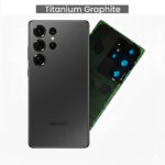 Back Glass with Camera Lens and Adhesive for Samsung Galaxy S23 Ultra (Graphite)