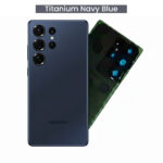 Back Glass with Camera Lens and Adhesive for Samsung Galaxy S25 Ultra (Navy Blue)