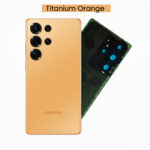 Back Glass with Camera Lens and Adhesive for Samsung Galaxy S24 Ultra (Orange)