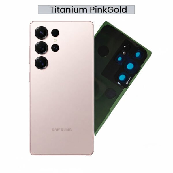 Back Glass with Camera Lens and Adhesive for Samsung Galaxy S25 Ultra (Pink Gold)