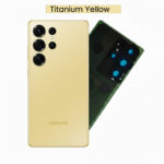 Back Glass with Camera Lens and Adhesive for Samsung Galaxy S24 Ultra (Yellow)