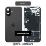 Back Glass with Wireless (NFC) and MagSafe Magnet for iPhone 16plus (BLACK)premium - Image 2
