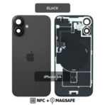 Back Glass with Wireless (NFC) and MagSafe Magnet for iPhone 16 (Black)Premium - Image 2